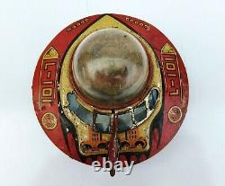 Vintage Old Rare Wind Up Fire Sparkling L 101 Space Ship Litho Tin Toy Japan