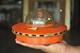 Vintage Orange Round/Disc Shape Space Ship Battery Litho Tin Toy, Japan