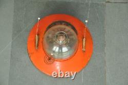Vintage Orange Round/Disc Shape Space Ship Battery Litho Tin Toy, Japan