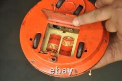 Vintage Orange Round/Disc Shape Space Ship Battery Litho Tin Toy, Japan