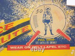 Vintage Original Flashing U. S. Space Satellite Store Display Card