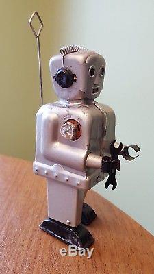 Vintage Original NOMURA SILVER ZOOMER ROBOT Space Toy JAPAN c1956 WORKS