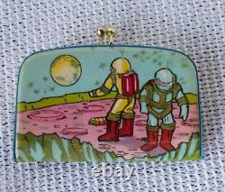 Vintage Plastic Children Kids Space with Spacemen Wallet