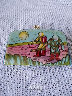 Vintage Plastic Children Kids Space with Spacemen Wallet