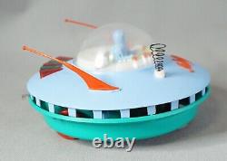 Vintage Poland Palart Space Ship Toy Flying Saucer Meteor Tin Plastic Box Works