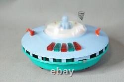 Vintage Poland Palart Space Ship Toy Flying Saucer Meteor Tin Plastic Box Works