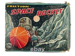 Vintage RARE YONAYA Japan Friction Space Rocket ROBOT Original Box EXCELLENT §