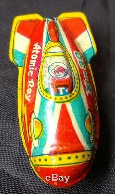 Vintage Rare ATOMIC RAY X-30 Rocketship JAPAN Tin Litho Toy 1950s