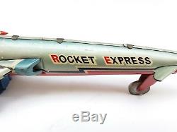 Vintage Rare China Friction Tin Toy Space Universe Rocket Express 240 / 030