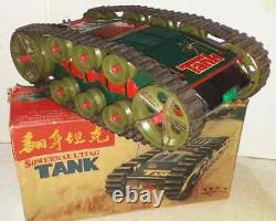 Vintage Rare China Somersaulting Space Tank Me 759 Tin Toy Battery Operated Box