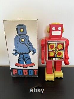 Vintage Rare Old RUSSIAN USSR Robot Space Toy Wind Up Soviet Union POGOT WithKey