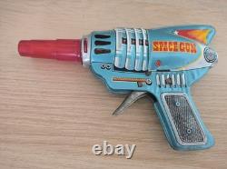 Vintage Rare Old Space Gun Tin Toy Astronaut Cosmonaut Alien Rocket Pistol Japan