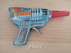 Vintage Rare Old Space Gun Tin Toy Astronaut Cosmonaut Alien Rocket Pistol Japan