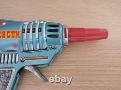 Vintage Rare Old Space Gun Tin Toy Astronaut Cosmonaut Alien Rocket Pistol Japan