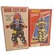 Vintage Rare Tin Robot Toy Space Trooper & Moon Explorer Set of 2, Good Used