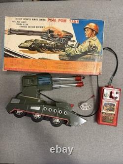 Vintage Rare Tin Toy Remote Control X-10 Pom Pom Space Tank S&E Rosko Japan Box
