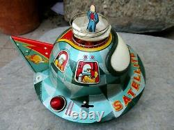 Vintage Rare Tin Toy Space Flying Saucer Japan Modern Toys Satellite X-107