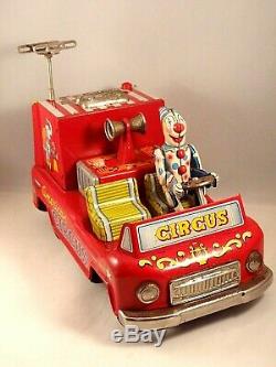 Vintage Rare Tin battery Toy car American Circus Television truck space boxed 50