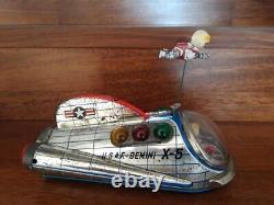 Vintage Rare U. S. A. F. Gemini X-5 space Ship Tin Toy Litho Japan Battery WORKS