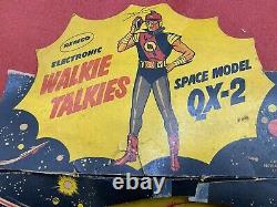 Vintage Remco 1950's Electronic Walkie Talkies Space Model Qx-2 Original Box