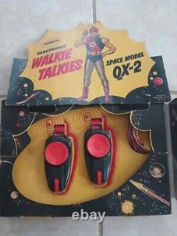 Vintage Remco Walkie Talkies Space Model QX-2 with Box New Old Stock + Extras