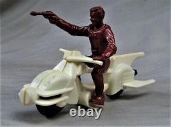 Vintage Retro Toy Space Cycle with Space Man - Hard Plastic