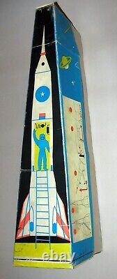 Vintage Rocket Interkozmosz Space Start-1 60's Tin Toy Friction Holdraketa