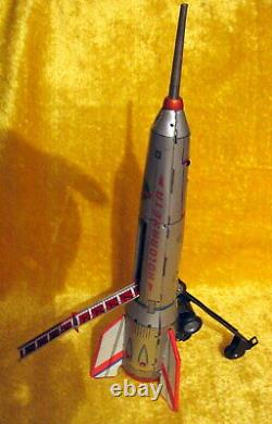 Vintage Rocket Interkozmosz Space Start-1 60's Tin Toy Friction Holdraketa