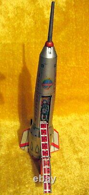 Vintage Rocket Interkozmosz Space Start-1 60's Tin Toy Friction Holdraketa