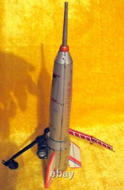 Vintage Rocket Interkozmosz Space Start-1 60's Tin Toy Friction Holdraketa