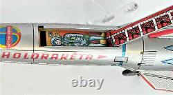 Vintage Rocket Ship Tin Friction Space Toy Holdraketa Hungary in Original Box