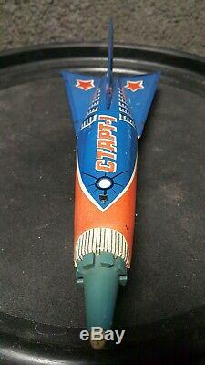 Vintage Rocket Space Start-1 60's Tin Toy Friction Holdraketa Ussr Cccp