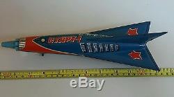 Vintage Rocket Space Start-1 60's Tin Toy Friction Holdraketa Ussr Cccp