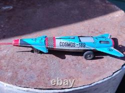 Vintage Rocket Toy Space Traveler Agatex Romania Cosmos 189 Friction Powered