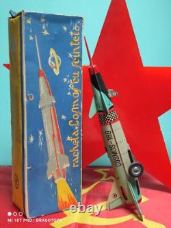 Vintage Rocket Toy Space Traveler Agatex Romania Cosmos 189 Friction Powered