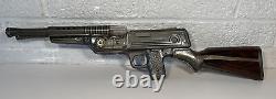 Vintage SH Horikawa Tin Rapid Fire Space Rifle Double Barrel Japan Battery Op