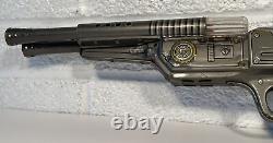 Vintage SH Horikawa Tin Rapid Fire Space Rifle Double Barrel Japan Battery Op