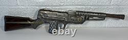 Vintage SH Horikawa Tin Rapid Fire Space Rifle Double Barrel Japan Battery Op