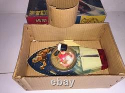 Vintage SPACE RECONNAISSANCE BOAT Ship 12 Tin B/O Toy MIB Made in China ME 769