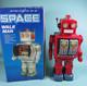 Vintage SPACE WALK MAN ME 100 Robot 12 Tin Toy Figure RED with Box Does NOT Power
