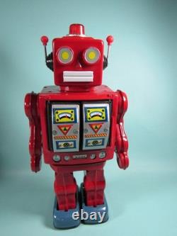 Vintage SPACE WALK MAN ME 100 Robot 12 Tin Toy Figure RED with Box Does NOT Power