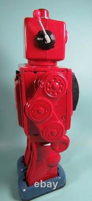 Vintage SPACE WALK MAN ME 100 Robot 12 Tin Toy Figure RED with Box Does NOT Power