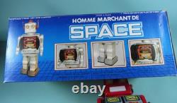 Vintage SPACE WALK MAN ME 100 Robot 12 Tin Toy Figure RED with Box Does NOT Power