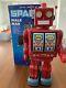 Vintage SPACE WALK MAN Robot 12 Tin Toy Figure RARE RED With Box