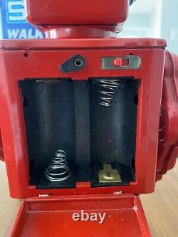 Vintage SPACE WALK MAN Robot 12 Tin Toy Figure RARE RED With Box