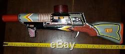 Vintage SPACE friction sparking TIGER MACHINE GUN Argentina litho tin toy
