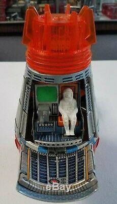 Vintage SUPER SPACE CAPSULE Horikawa Battery Operated Tin Toy withBOX WORKS