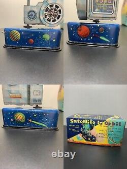 Vintage Satellite In orbit Cragstan Tin Toy Japan 1958 Working withBox Battery
