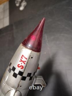 Vintage Solar X Battery Operated Rocket Toy Made In Japan Working Condition