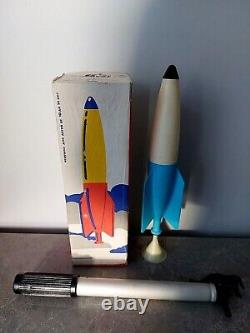 Vintage Soviet 80' Pump Action Toy Space Rocket VOSTOK Box